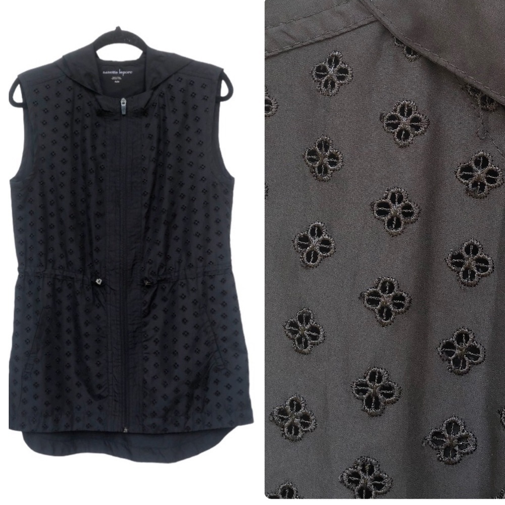 Nanette Lepore Athleisure cover vest lace hoodie M